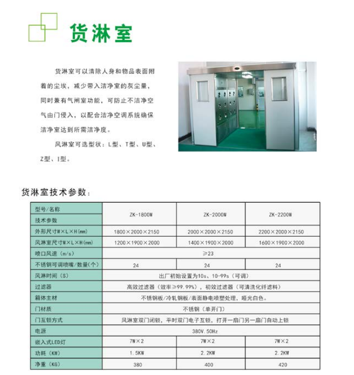 紫科净化除尘系统风淋室货淋室系列