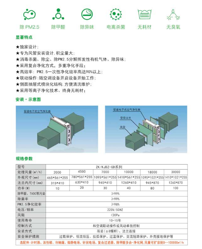 紫科净化 除尘系统管道组合式电子除尘器